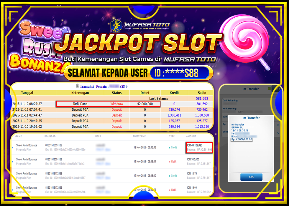 MUFASATOTO JACKPOT PRAGMATIC PLAY Rp.42.000.000|LUNAS